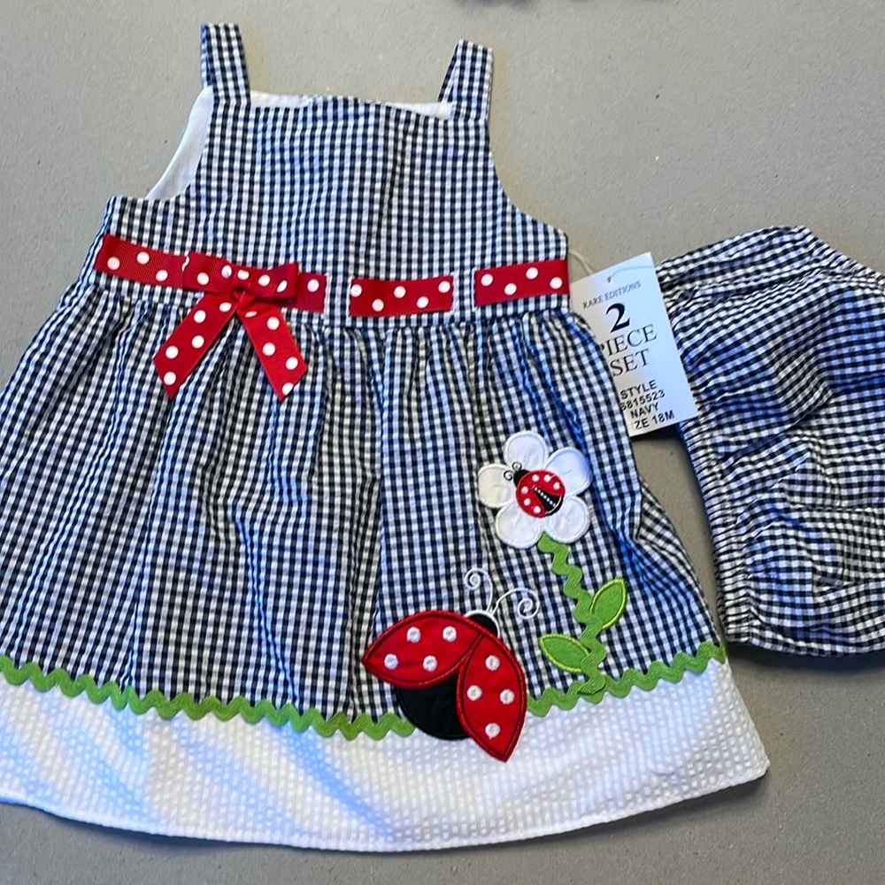 Cutest ladybug dress set 18m siz